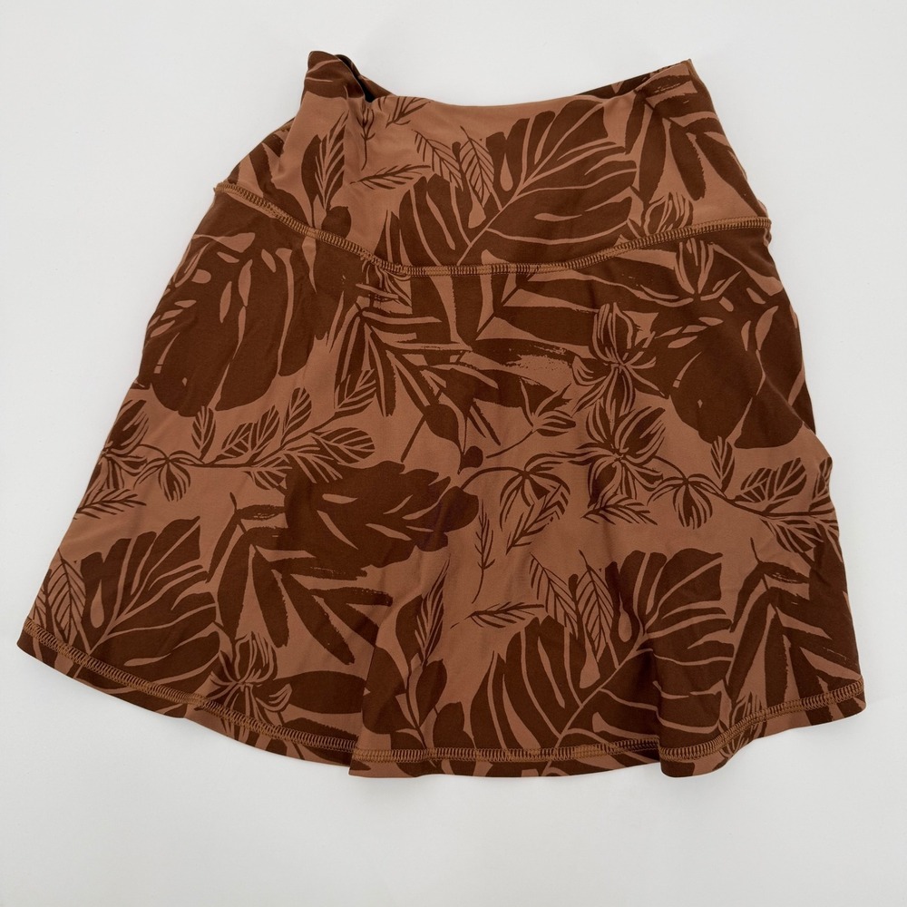 OFFLINE by Aerie Real Me Crossover Skort Brown Tropical Palm Leaf Small Tennis - Picture 5 of 9